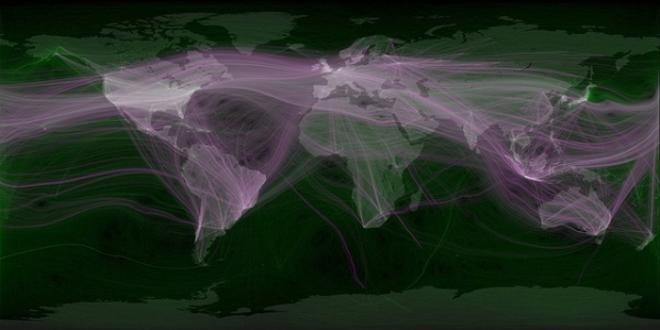Visualization of Twitter traffic on a map